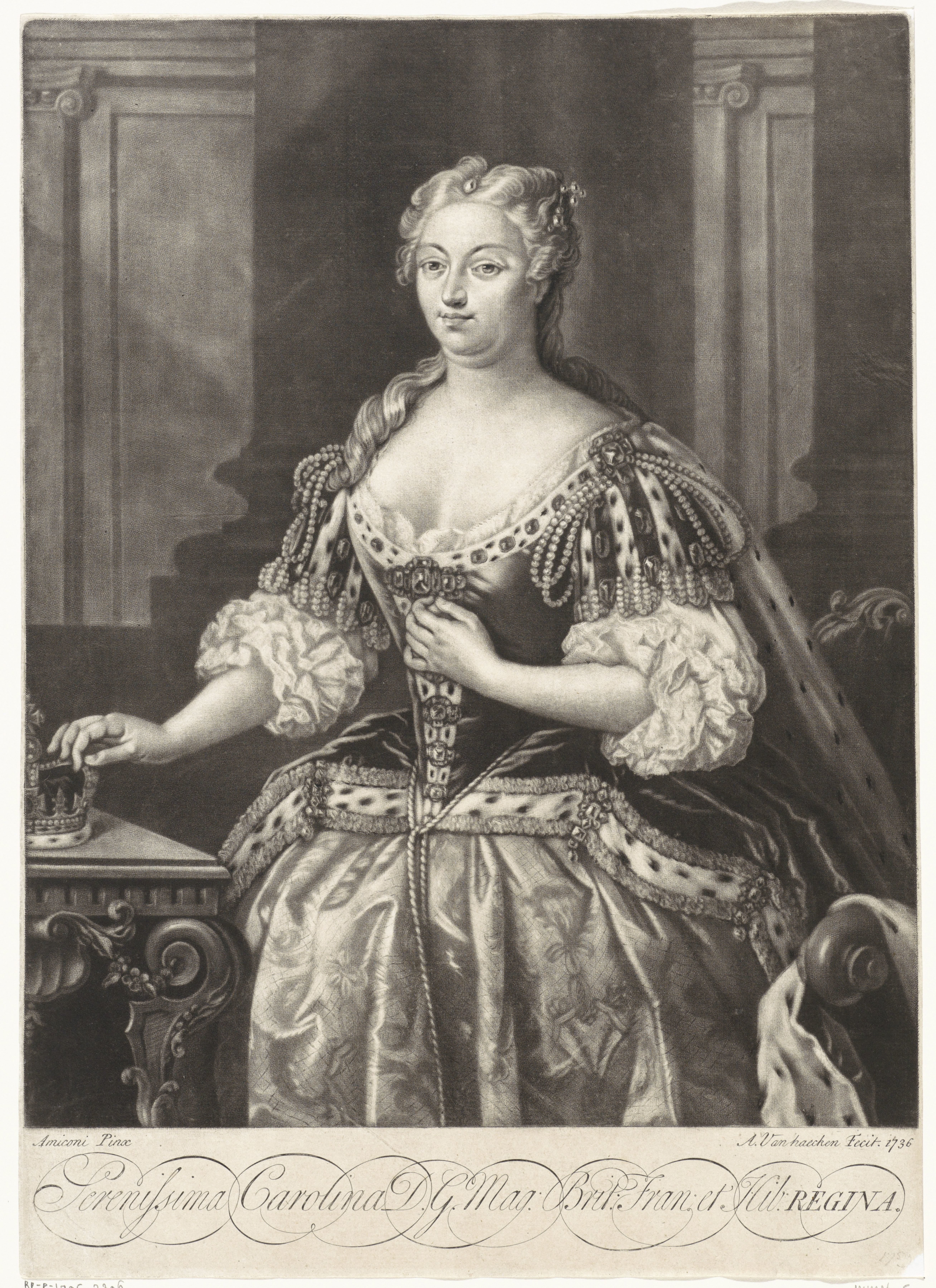 Portret van Caroline van Anspach, koningin van Groot-Brittannië