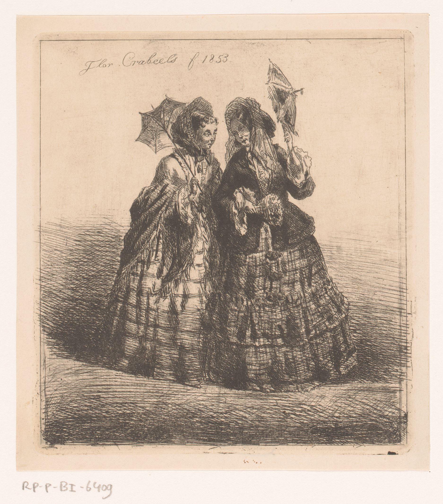 Twee vrouwen met parasol