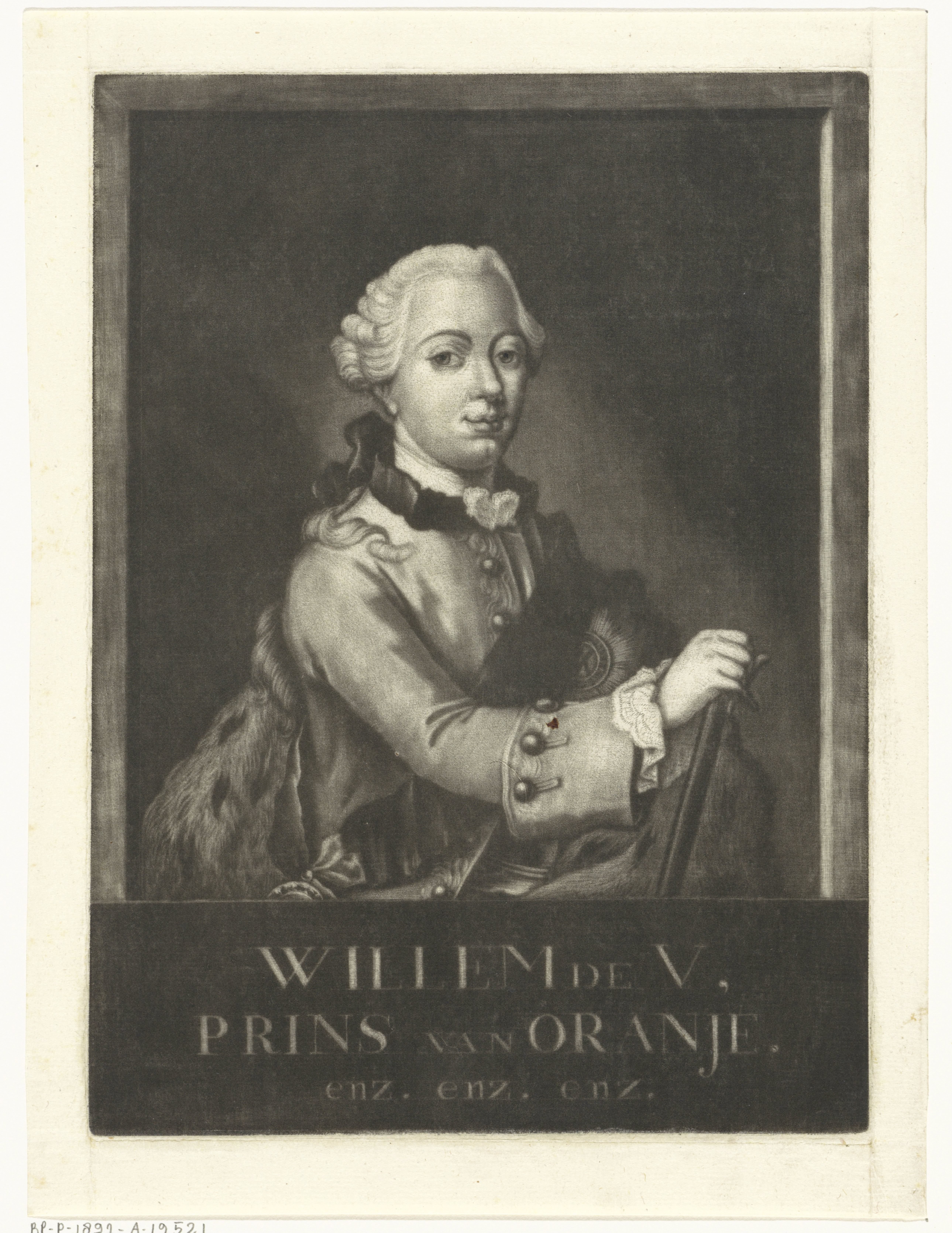 Portret van Willem V, prins van Oranje en Nassau
