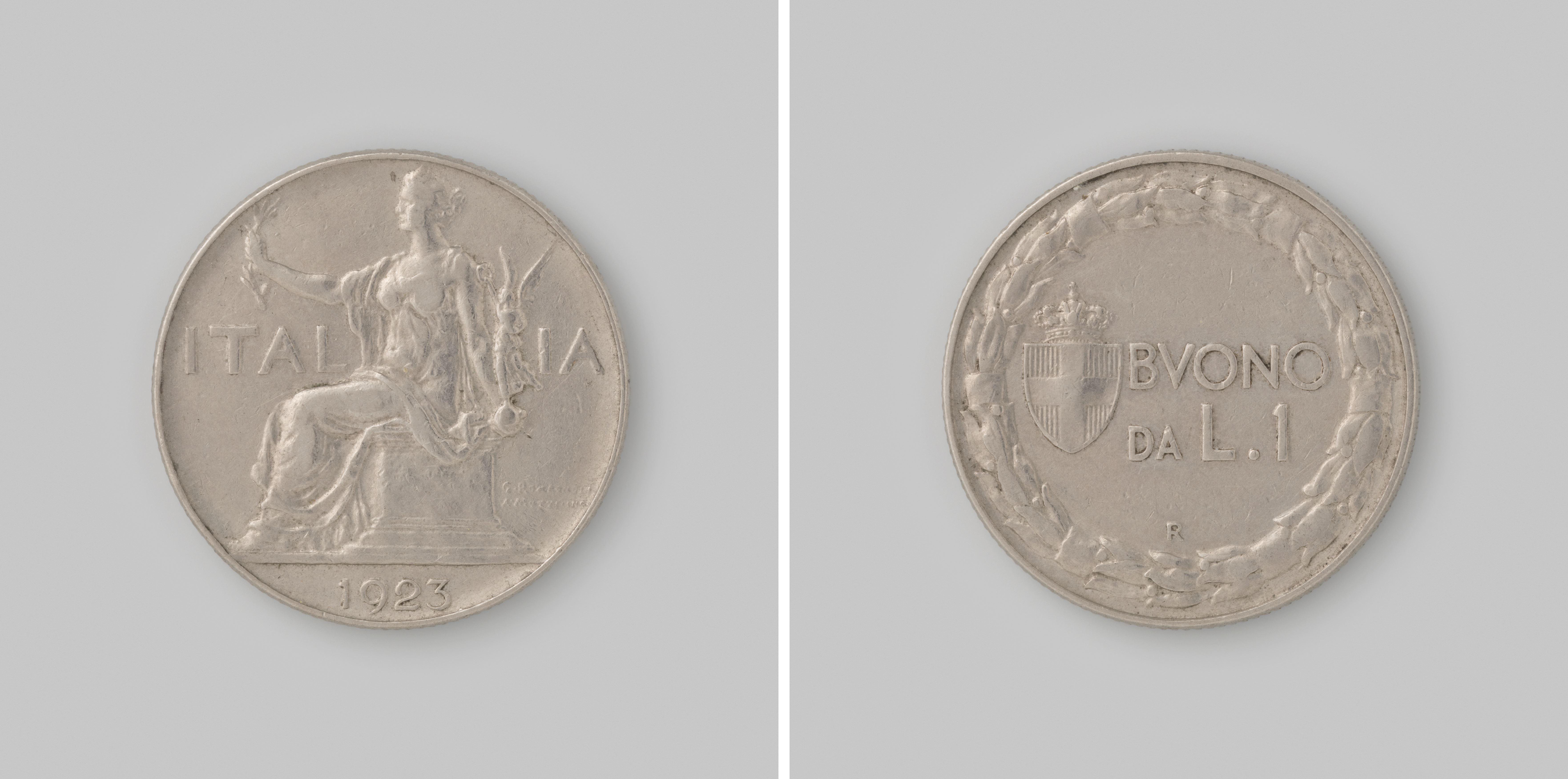 Lira uit Italië van koning Vittorio Emanuele III, 1923