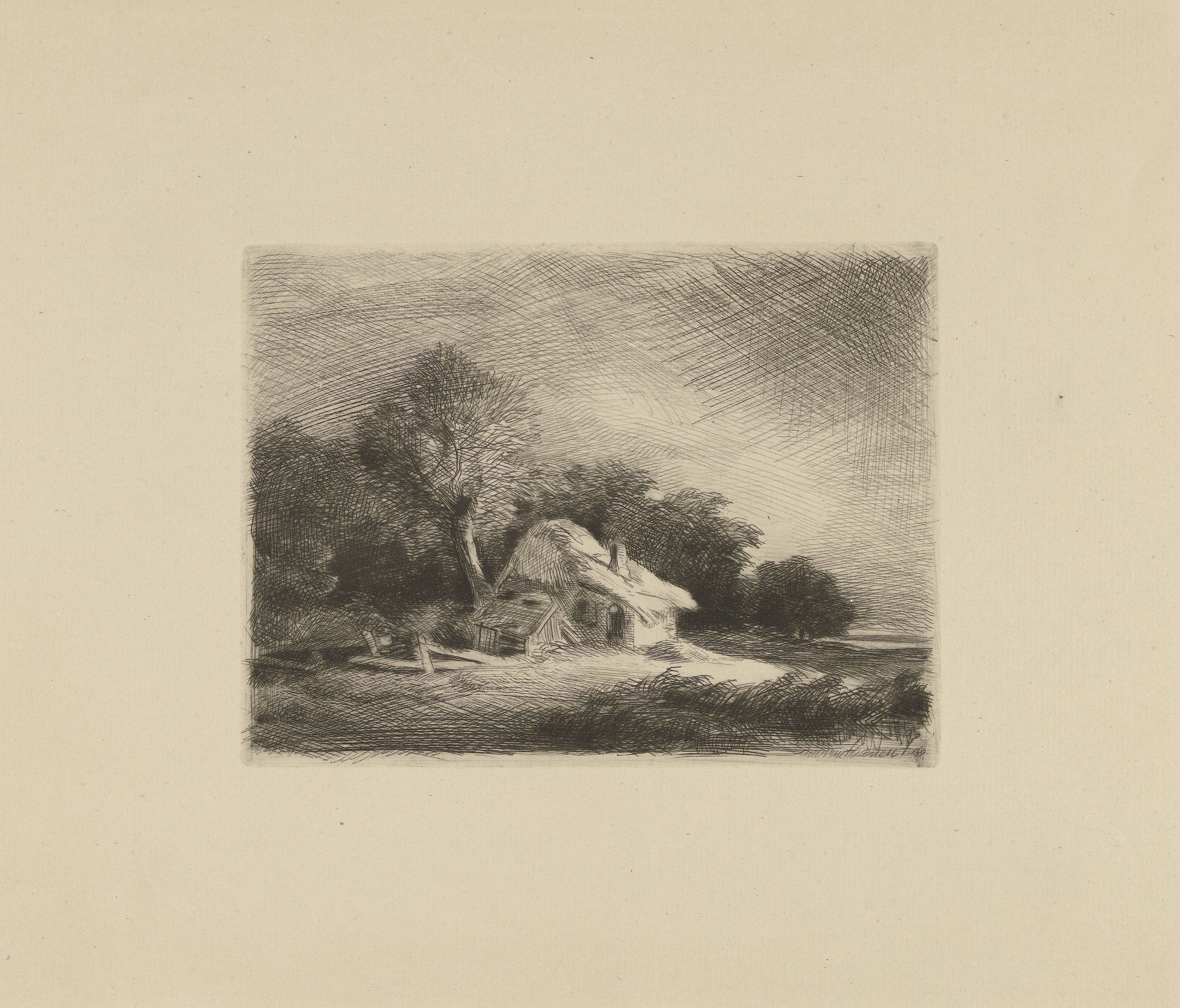 Boerderij in een landschap