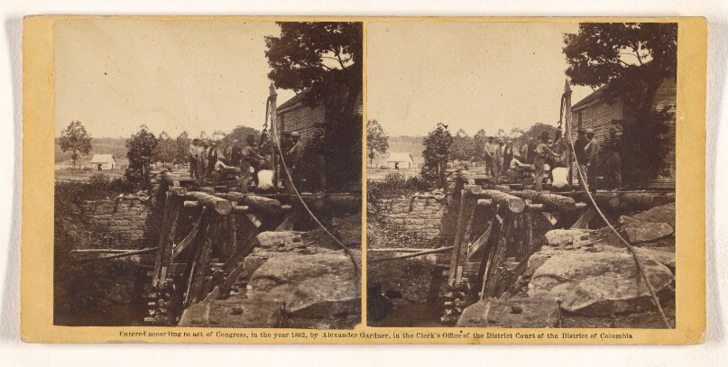 Bridge Over North Fork of Rappahannock. M'Dowell's Engineeers at Work.