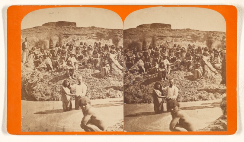 Baptism of 130 Indians of the Shebit Nation at St. George, by The Mormons.