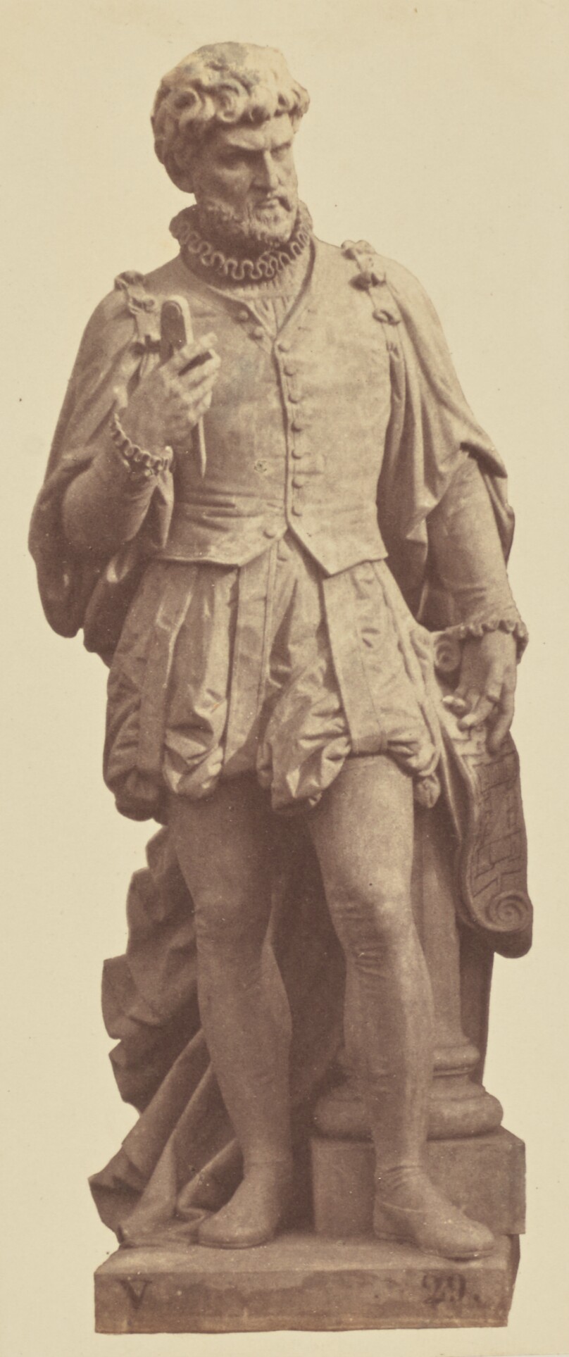 ["Bullant", Statue by Pierre Alfred Robinet, Decoration of the Louvre, Paris]