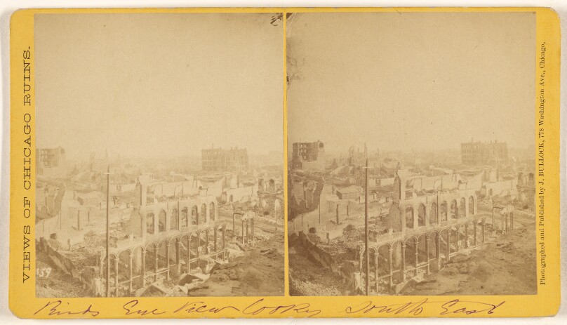 [Bird's-Eye View...South East, Ruins of the Chicago Fire, 1871]