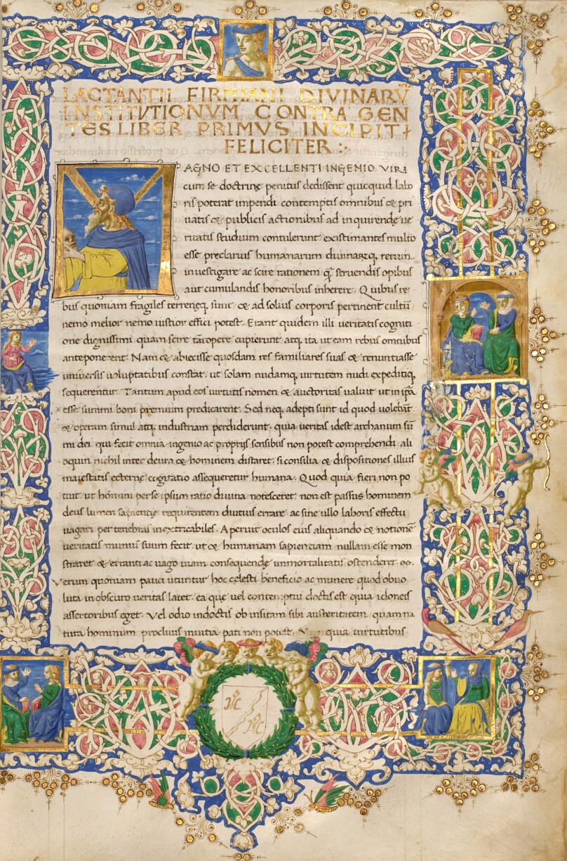Initial M: Portrait of Lactantius