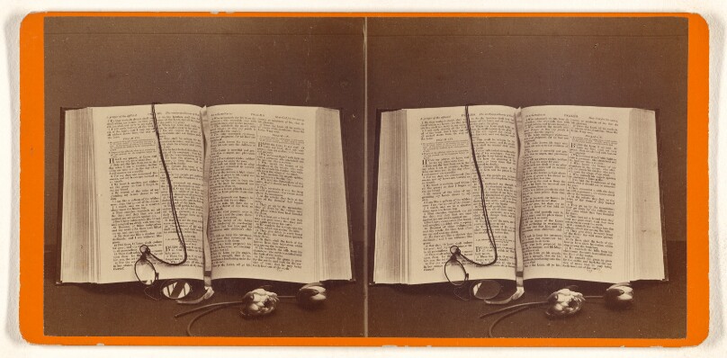 [Bible opened to the Chapter of "Psalms"]