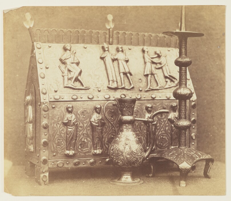 [Reliquary châsse, candlestick, and pitcher]