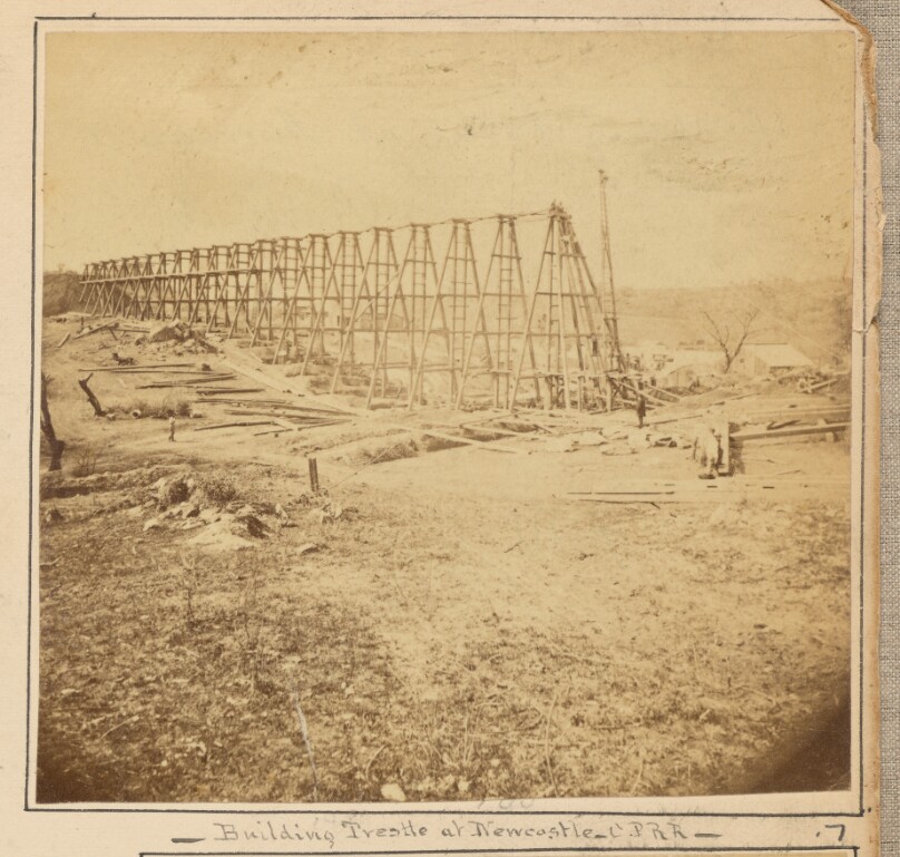 Building Trestle at Newcastle C.P.R.R.