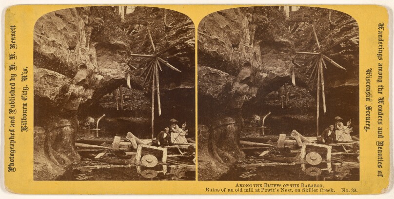 Among the Bluffs of the Baraboo, Ruins of an old mill at Pewit's Nest, on Skillet Creek.