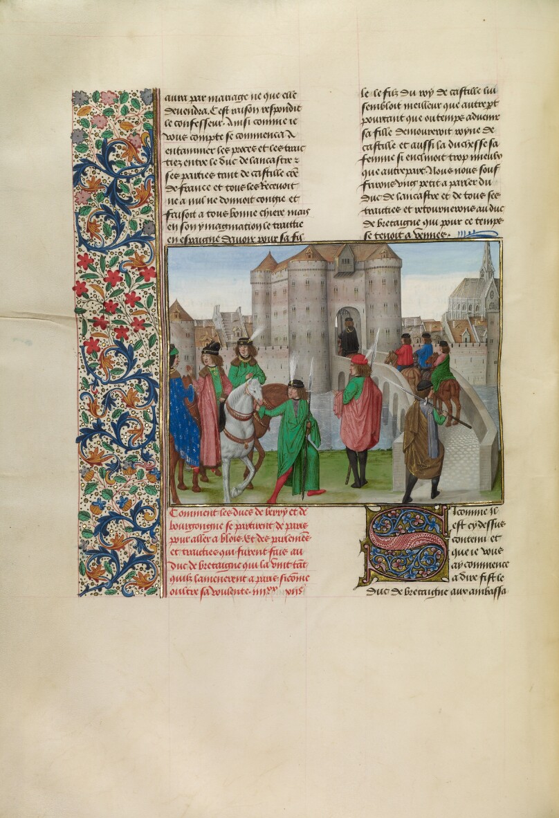 The Dukes of Berry and Burgundy Departing from Paris to Meet with the Duke of Bretagne