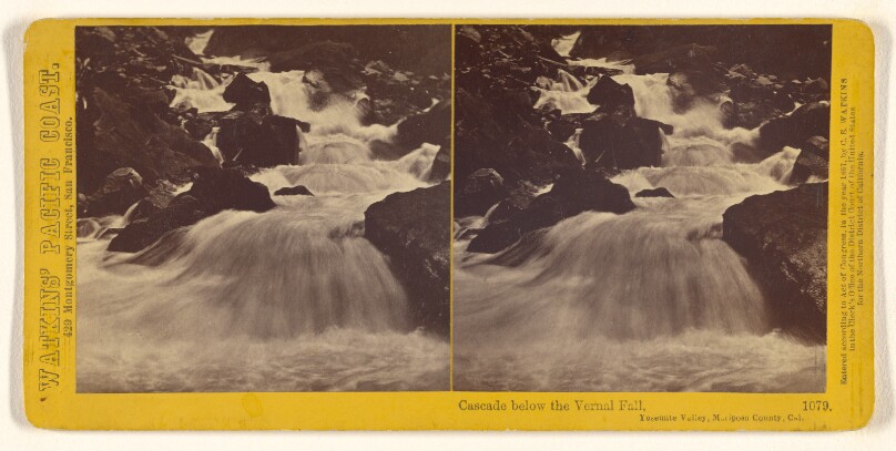 Cascade below the Vernal Fall, Yosemite Valley, Mariposa County, Cal.