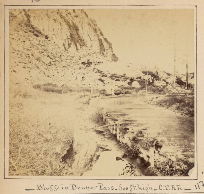 Bluffs in Donner Pass, 500 ft high, C.P.R.R.