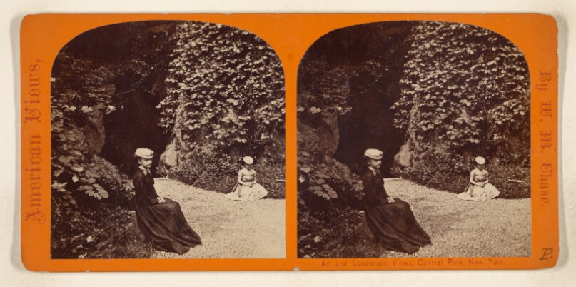 [Cave Entrance with two women, Central Park, New York City]