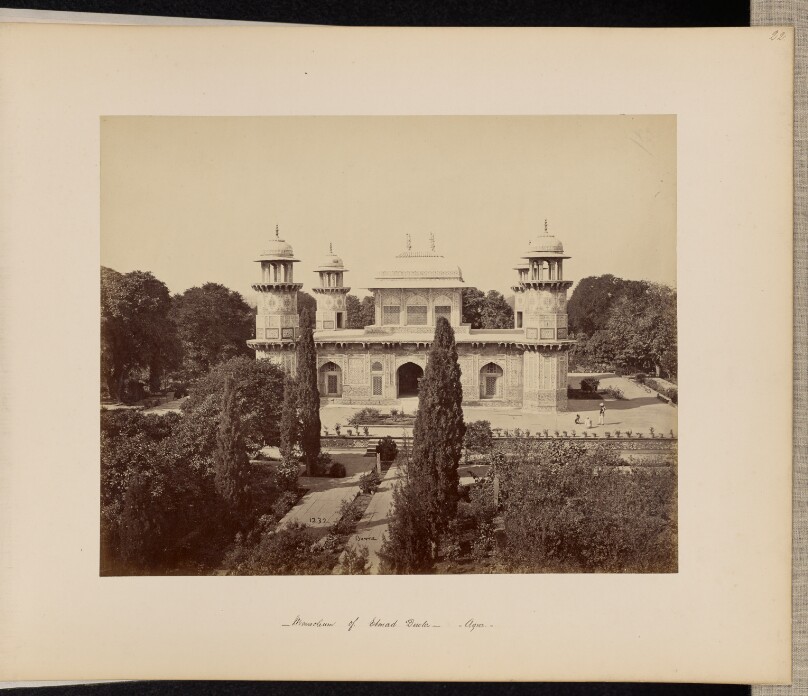Agra; The Mausoleum of Prince Etmad-Dowlah, from the Gate