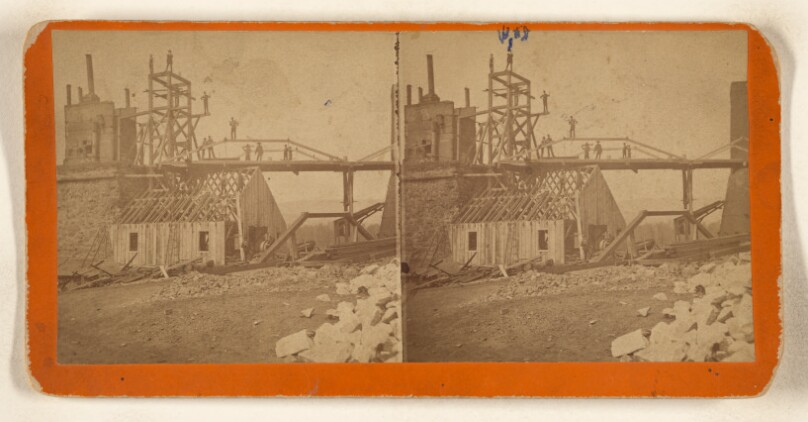 [Rebuilding, Katahdin Iron Works, Maine]