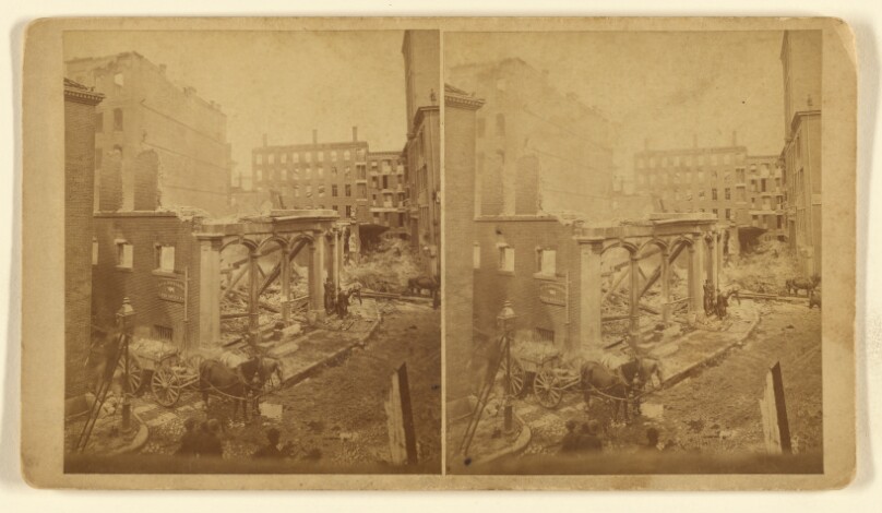 [View of destruction, probably fire, at Providence, Rhode Island]