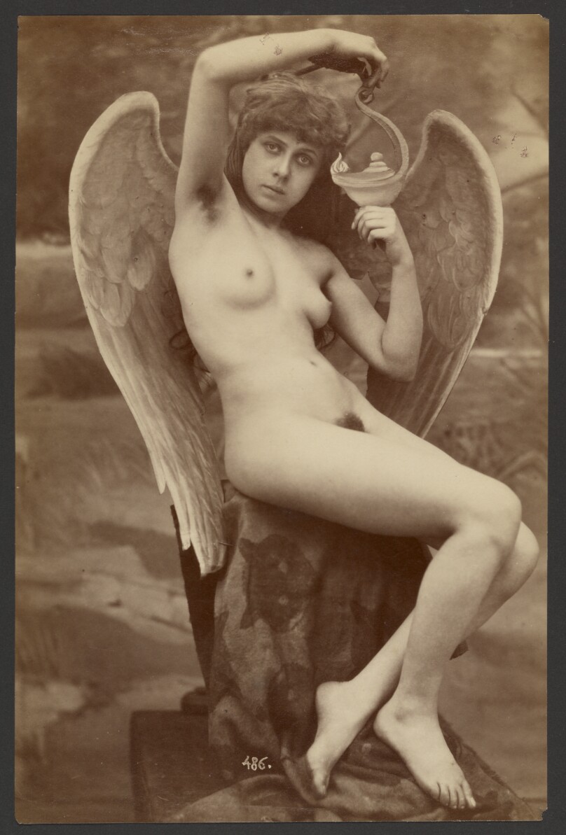 [Female nude with angel wings]