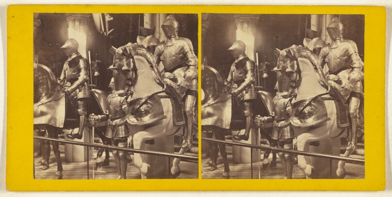 The Tower of London. The Horse Armory...Equestrian figures of Kings and Warriors clad in complete suits of armour of the period.