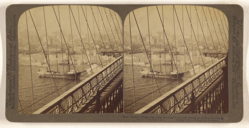 From Brooklyn Bridge West to Great "Skyscrapers," New York City, U.S.A.