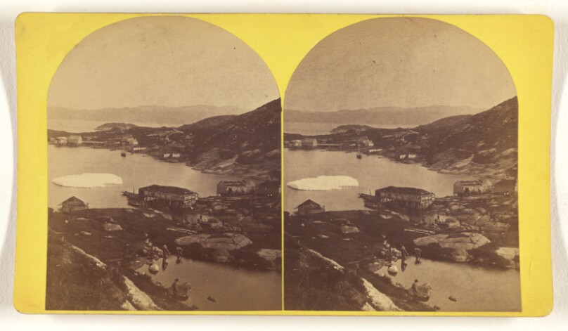 Labrador. Square Island. Fish Stages and Harbor.
