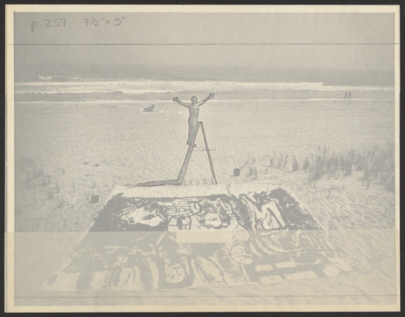 Julian Schnabel on a ladder, Amagansett, Long Island