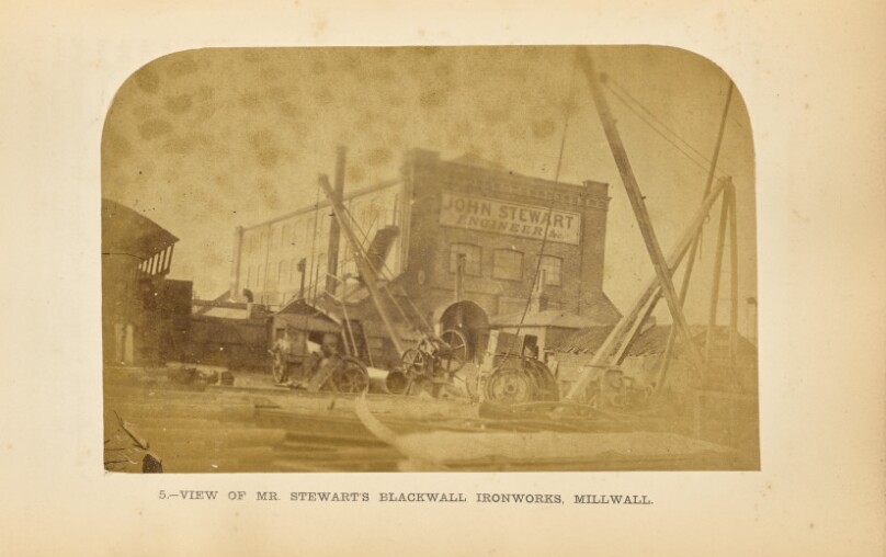 Mr. John Stewart's Blackwall Ironworks, Millwall: Exterior View