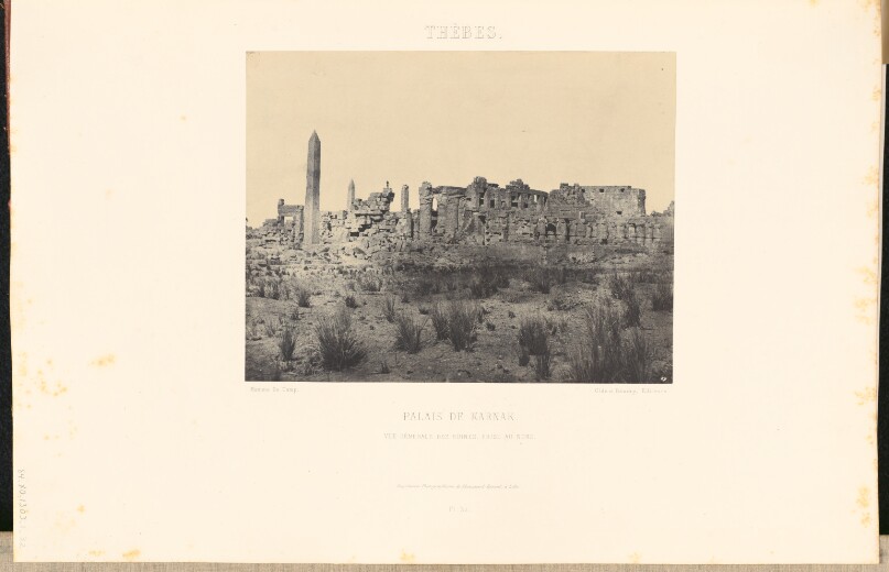 Thèbes. Palais de Karnak. Vue générale des ruines, prise au Nord.