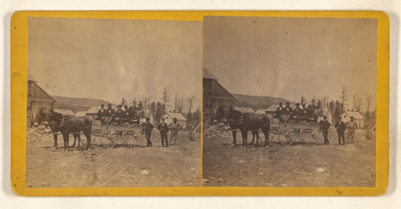 Arrival of Engineers at Central Shaft. [Hoosac Tunnel Route]