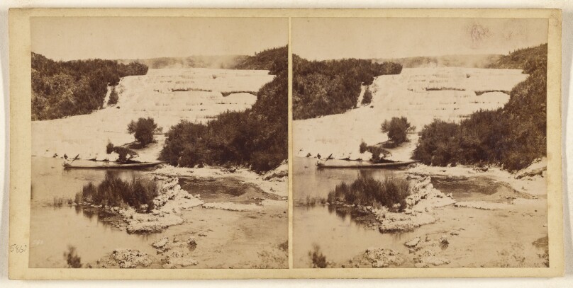 Pink Terrace. Destroyed in Volcanic Eruption, June 1886.