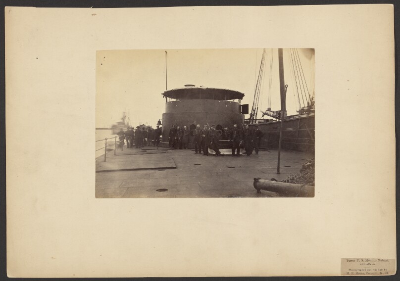 Turret U. S. Monitor Nahant, with officers