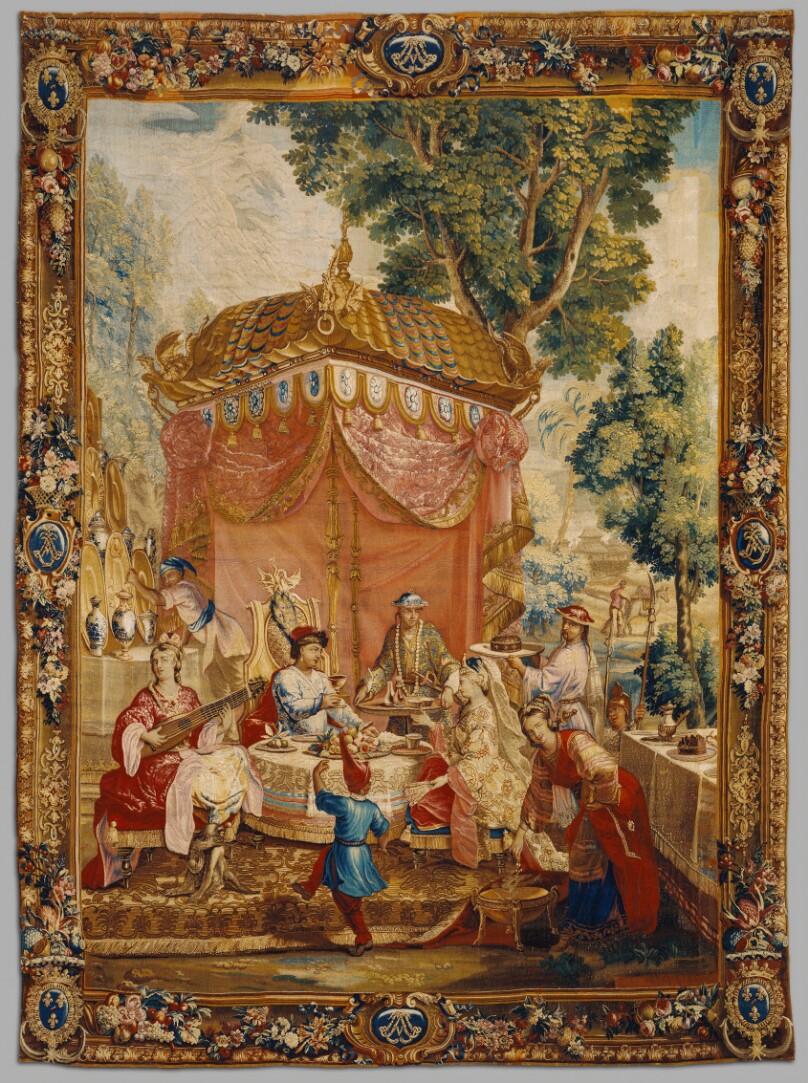 Tapestry: La Collation, from L'Histoire de l'empereur de la Chine Series