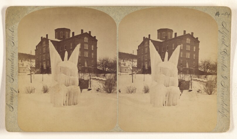 [The Fountain, ice bound, Alfred Centre, N.Y.]