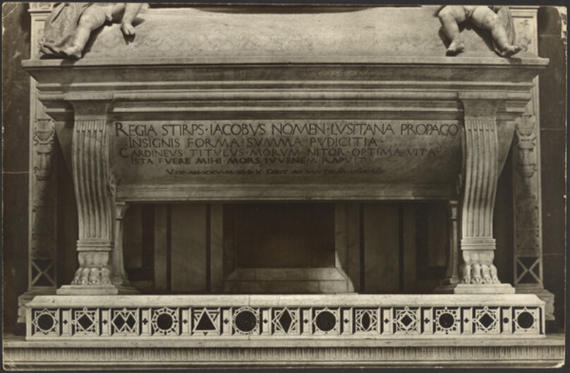 Sarcophagus, by Antonio and Bernardo Rossellino.