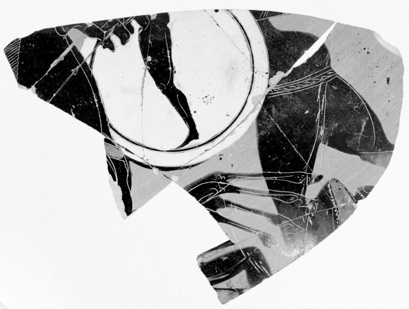 Attic Black-Figure Neck Amphora Fragment (comprised of 8 Joined Fragments)
