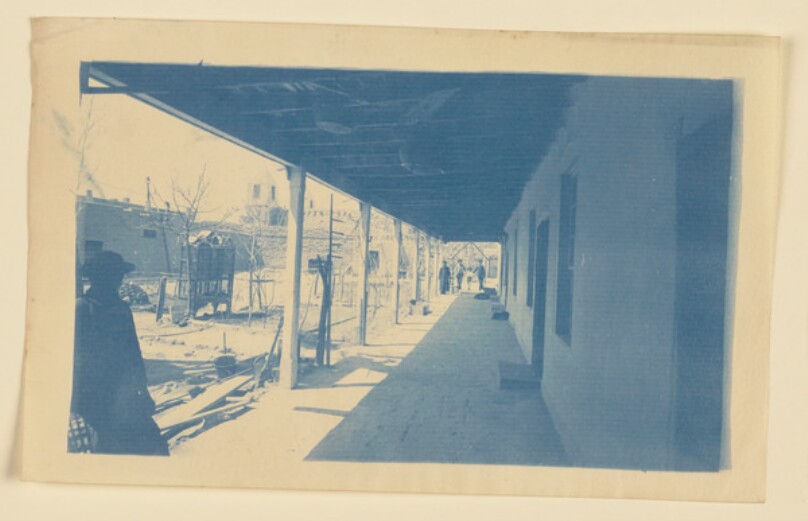[Isleta Pueblo Porch and Pueblo Church]
