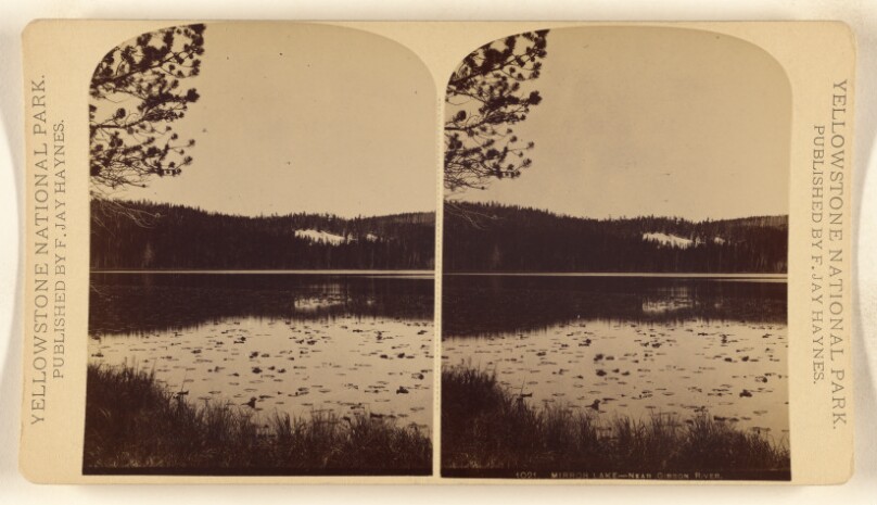 Mirror Lake - Near Gibbon River. Yellowstone National Park.