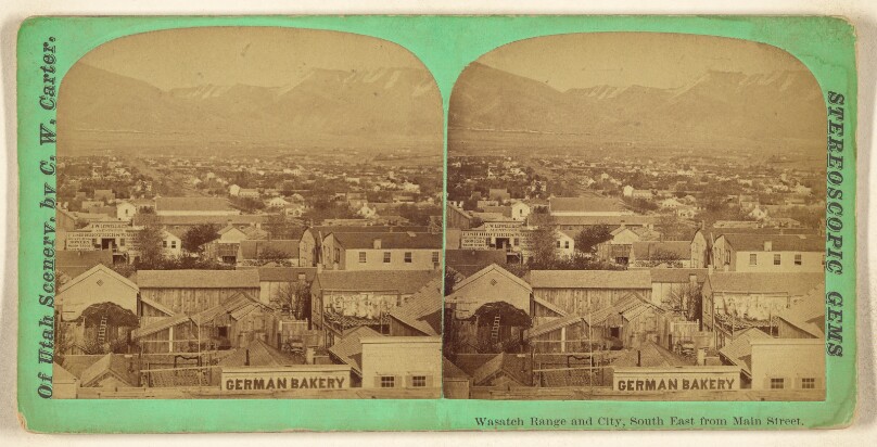 Wasatch Range and City, South East from Main Street. [Salt Lake City, Utah]