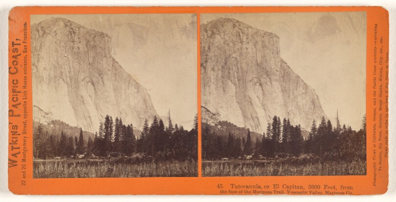 Tutocanula, or El Capitan, 3600 feet, from the foot of the Mariposa Trail, Yosemite Valley, Mariposa Co.