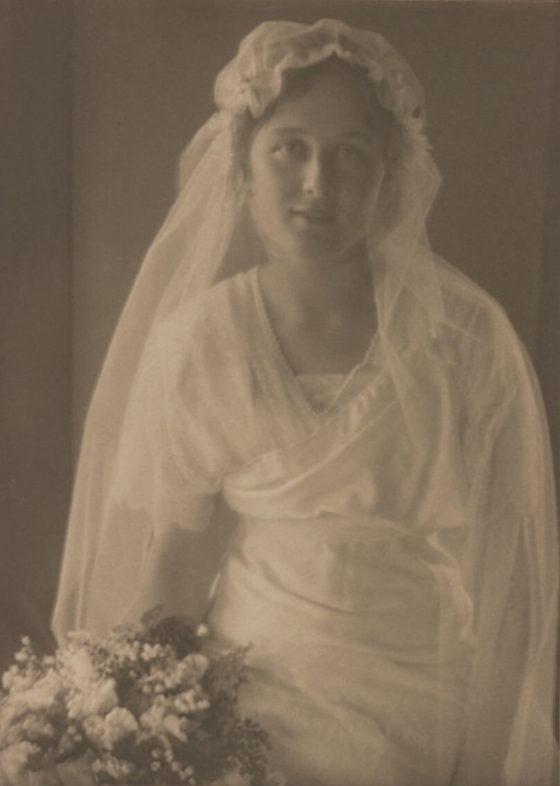 [Half-length portrait of Gertrude Walsh with Flowers]