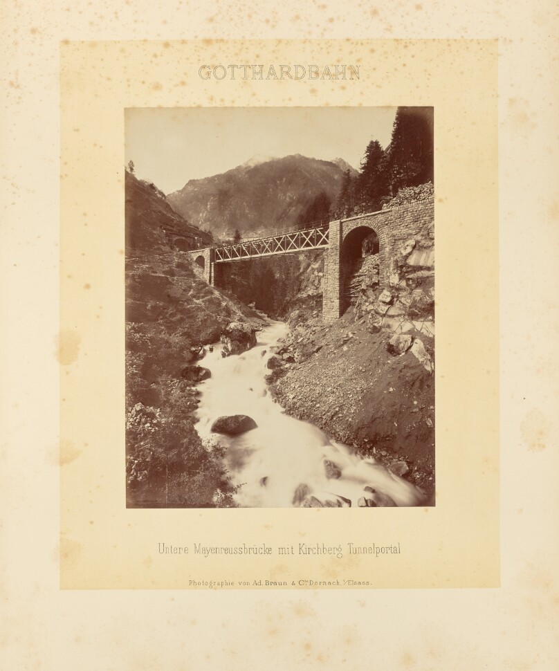 Gotthardbahn: Untere Mayenreussbrücke mit Kirchberg Tunnelportal