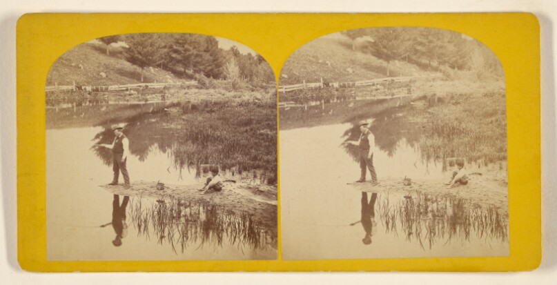 Fishing Scene and Reflection.