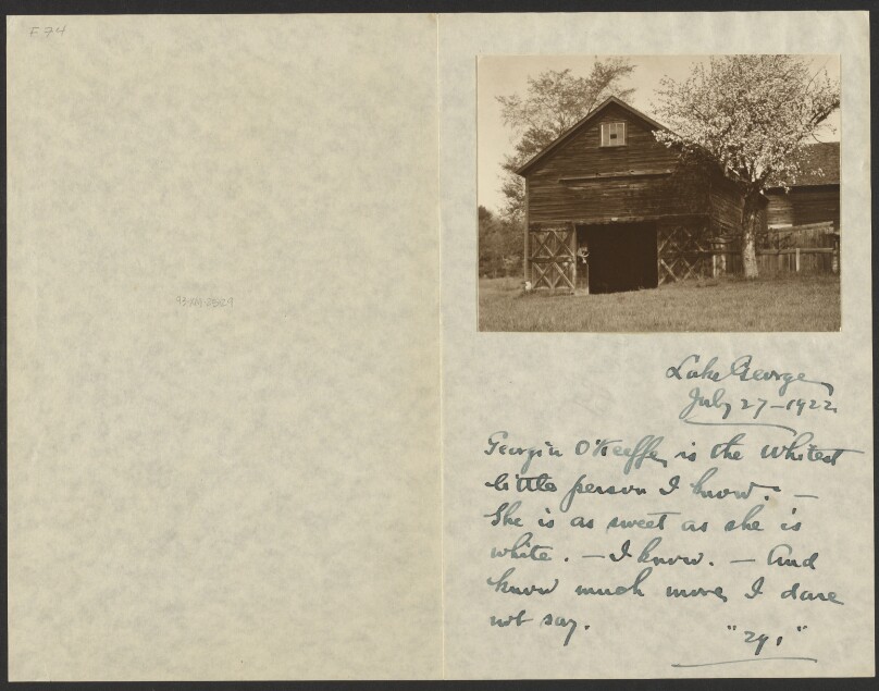 [Barn and Apple Blossoms]