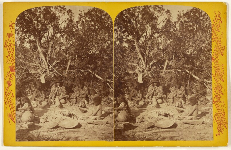 "At Home." Kai-Vav-Its. A tribe of the Pai Utes, living on the Kai-bab Plateau, near the Grand Canon of the Colorado...Arizona.