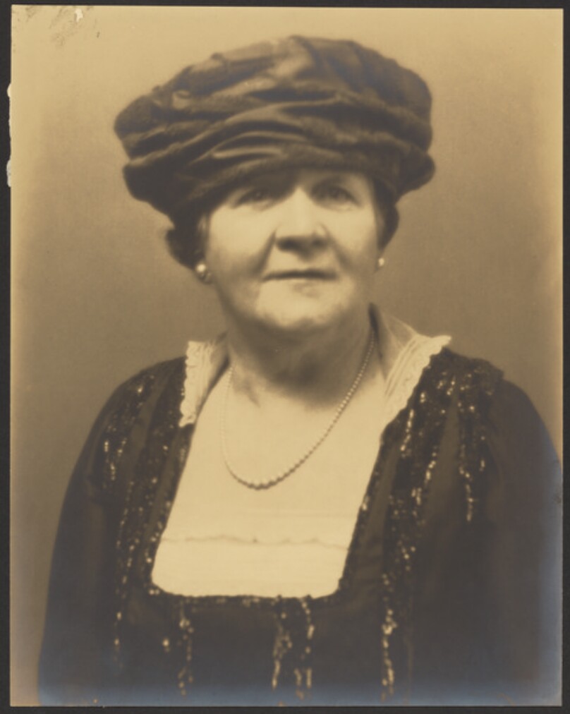 [Lady Wearing Hat and Pearls]