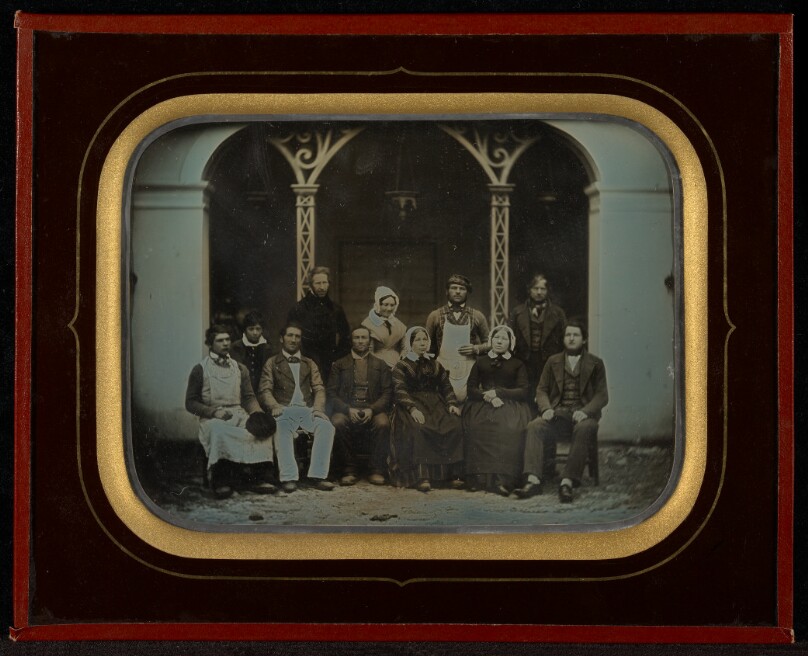 [Group portrait of eleven servants of Eynard-Lullin]
