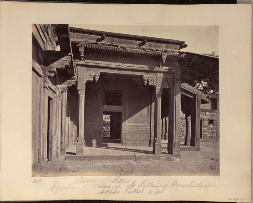 Futtehpore Sikri. A Portion of Palace of the Sultana of Constantinople. Akbars [sic] Turkish Wife