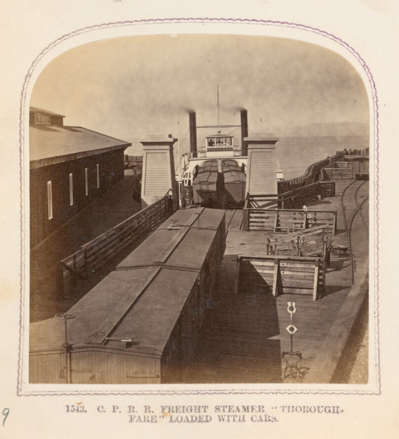 Freight Steamer "Thorough Fare", Loaded With Cars