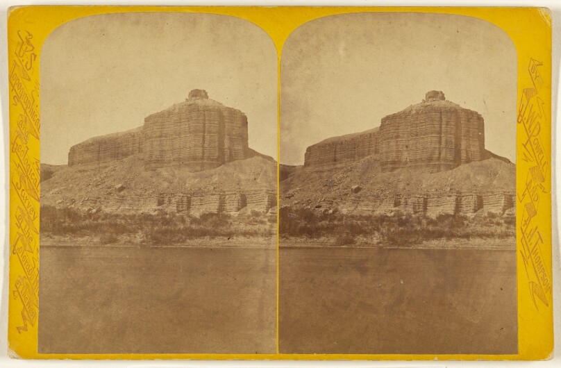 Dellenbaugh's Butte. This canon is 55 1/2 miles long and from 300 to 2,000 feet deep. [Green River. Labyrinth Canon .]