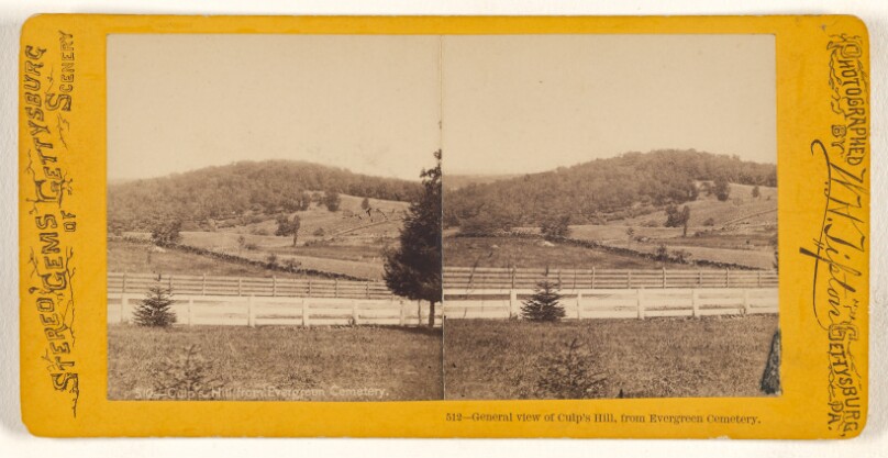Culp's Hill from Evergreen Cemetery.